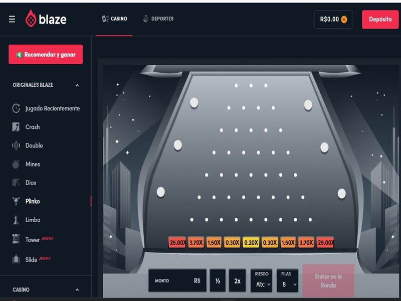 Reglas del juego de Plinko en el casino online de Blaze